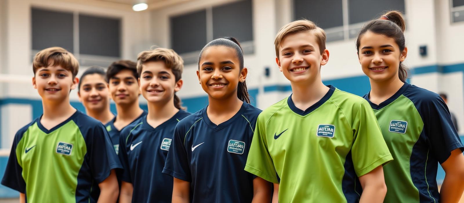Equipo juvenil de voleibol, chicos y chicas, luciendo el patrocinio de Patrosport en su equipación